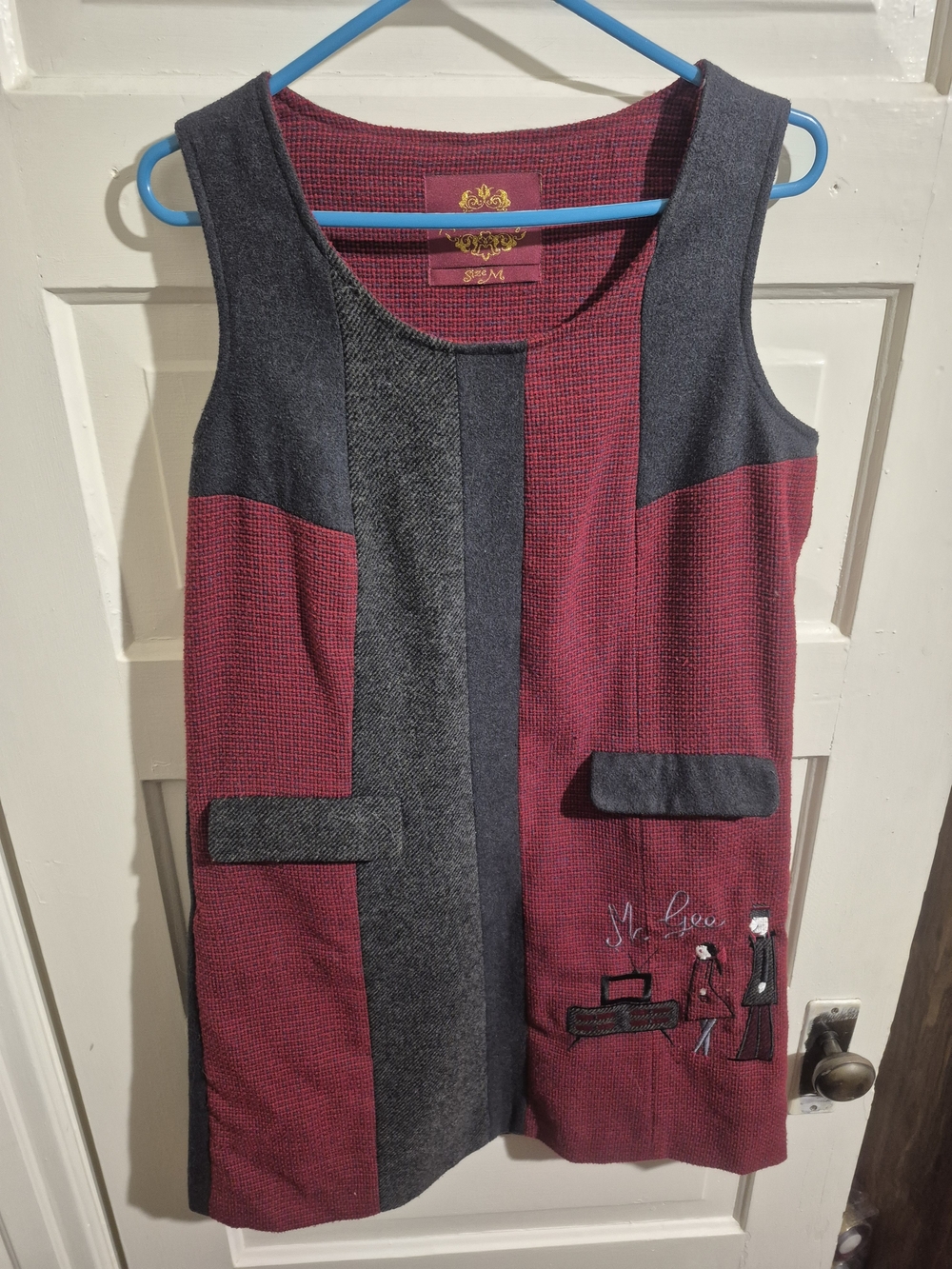 Rosalita Mc Gee Embroidered Patchwork Vest Tunic Artsy Pockets Size M - Picture 2 of 10